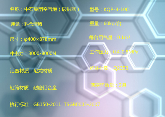 中石集團(tuán)空氣炮技術(shù)參數(shù)